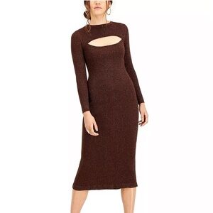 LUCY PARIS Carolyn Glitter Dress Womens Glitter Dress,Brown,bodycon Medium